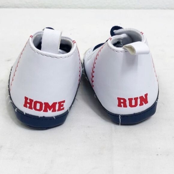 Carters Baby Baseball Walking Shoes 3-6M White/Red/Navy Sports-Themed Soft Sole - Picture 6 of 6
